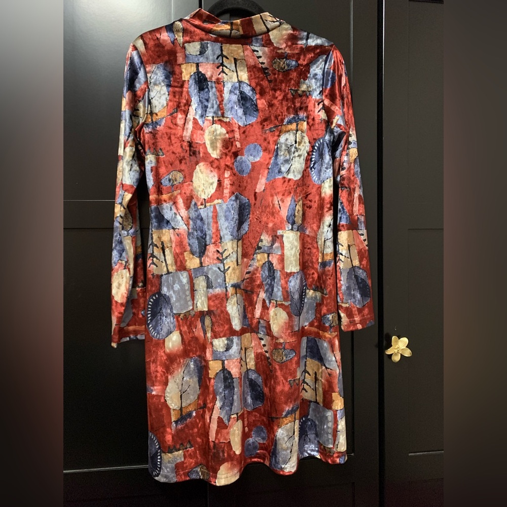 Rein ne se perde Long Sleeve Dress,made in Canada,Large,unique,colorful - Picture 2 of 6